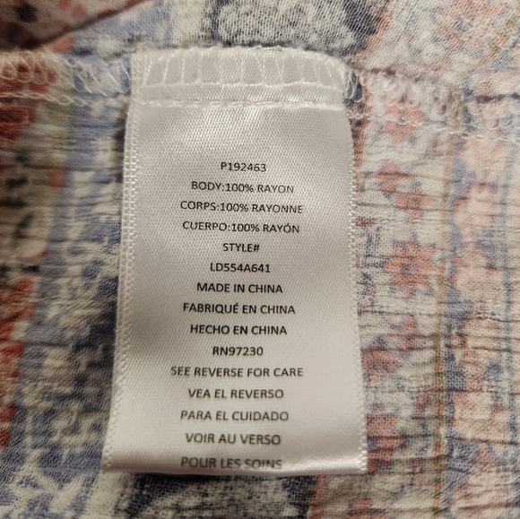 Dylan Ryan Paisley Kimono Cardigan Boho Swimsuit Cover Womens Size 2XL - Picture 5 of 5